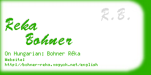 reka bohner business card